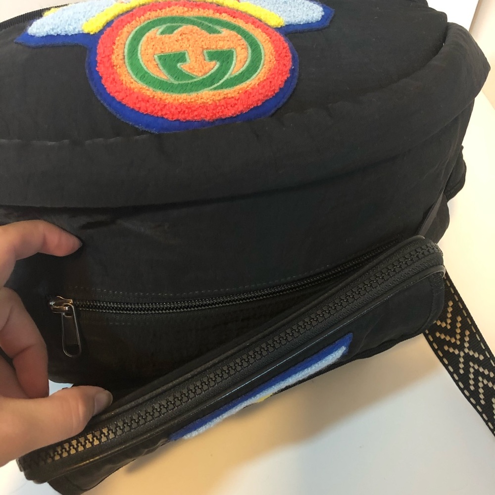 Authentic Gucci Black Terry Patch Rucksack - Picture 11 of 16